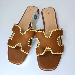 Helena Whipstitch Slide Sandals Elegant Sandals Coquette - A New Day Size Vary